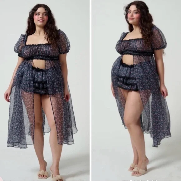 Selkie The Garden Song Boudoir Dress in Black Floral Size XS - Picture 7 of 7